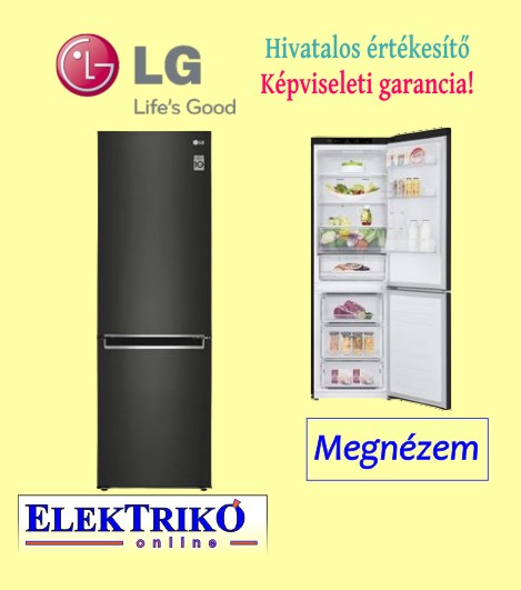 LG GBB61BLJMN Alulfagyaszts htszekrny, Total No Frost, DoorCooling+ TM technolgia, acl fekete